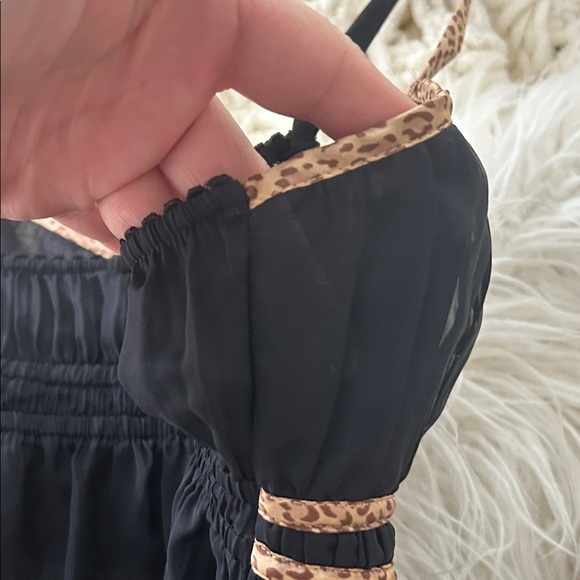 Victoria's Secret Black Sheer Camisole with Leopard Trim - Picture 9 of 10